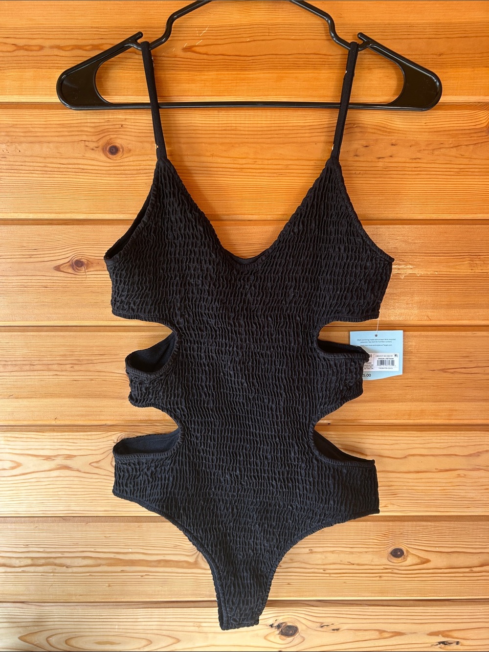 Hera Collection Black Textured Cutout One-Piece Swimsuit